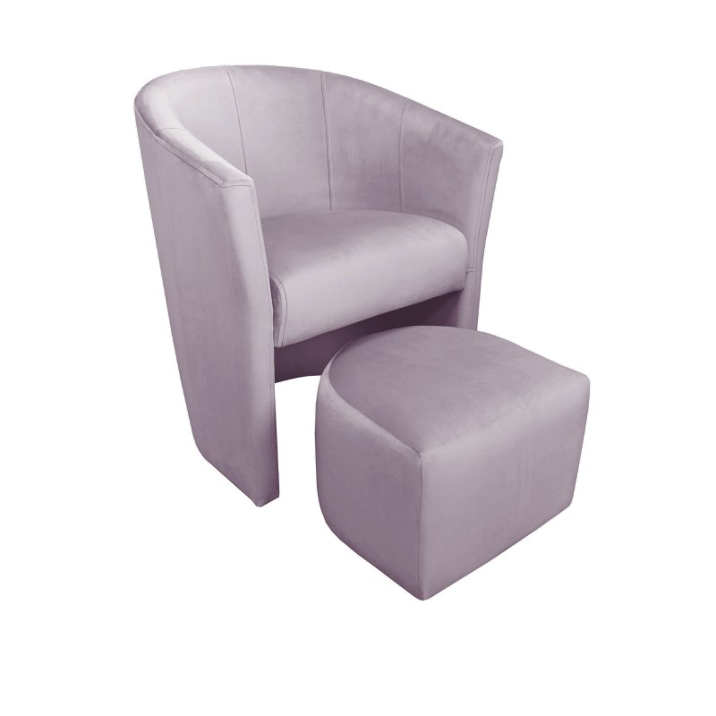 Fotel CLUB z podnóżkiem tkanina Welur