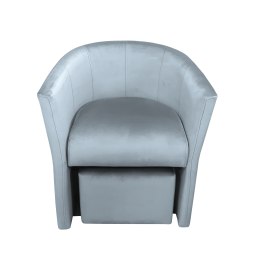 Fotel CLUB z podnóżkiem tkanina Welur