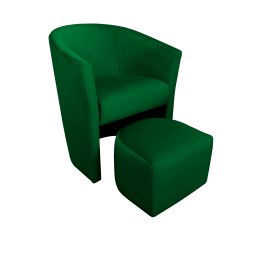 Fotel CLUB z podnóżkiem tkanina Welur