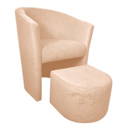 Fotel Club z podnóżkiem tkanina Mikrofaza