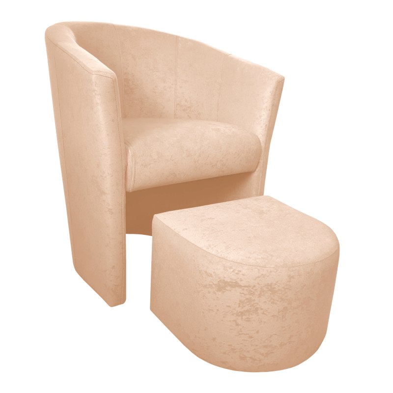 Fotel Club z podnóżkiem tkanina Mikrofaza