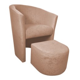 Fotel Club z podnóżkiem tkanina Mikrofaza