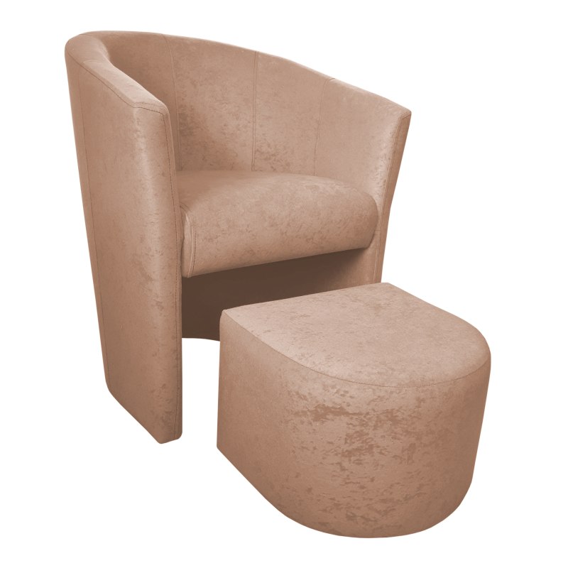 Fotel Club z podnóżkiem tkanina Mikrofaza