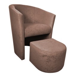 Fotel Club z podnóżkiem tkanina Mikrofaza