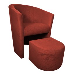 Fotel Club z podnóżkiem tkanina Mikrofaza