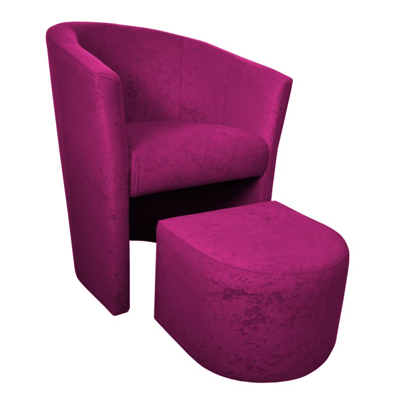 Fotel Club z podnóżkiem tkanina Mikrofaza