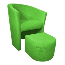 Fotel Club z podnóżkiem tkanina Mikrofaza