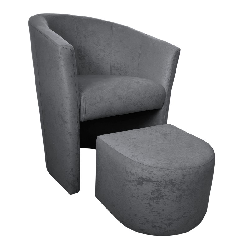 Fotel Club z podnóżkiem tkanina Mikrofaza