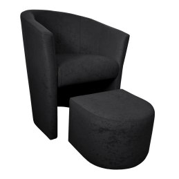 Fotel Club z podnóżkiem tkanina Mikrofaza