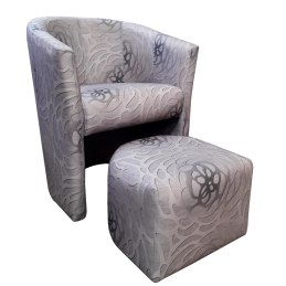 Fotel Club z podnóżkiem tkanina Mikrofaza