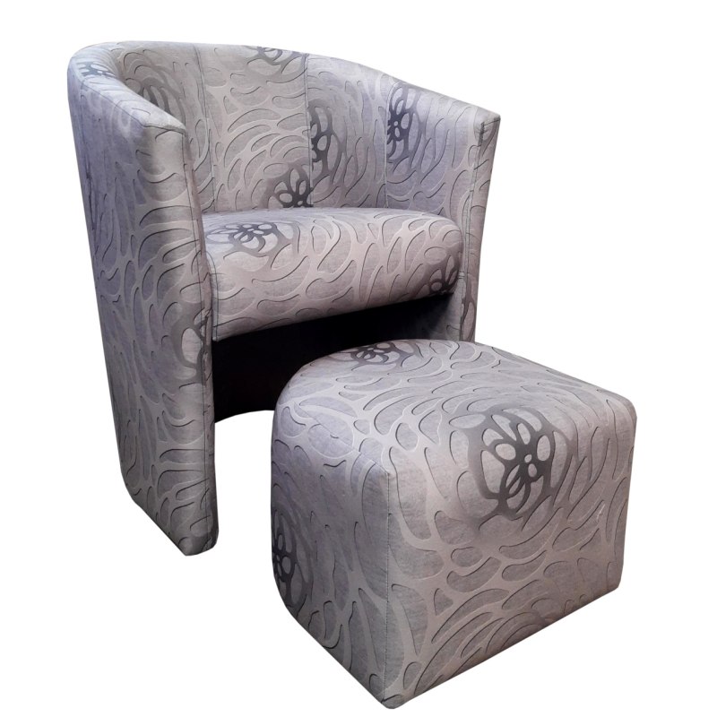 Fotel Club z podnóżkiem tkanina Mikrofaza