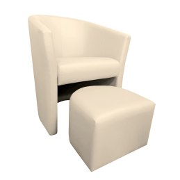 Fotel Club z podnóżkiem tkanina Eko skóra