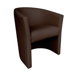 Fotel Club z podnóżkiem tkanina Eko skóra