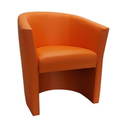 Fotel Club z podnóżkiem tkanina Eko skóra