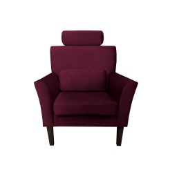 Fotel DENVER tkanina Welur noga drewniana