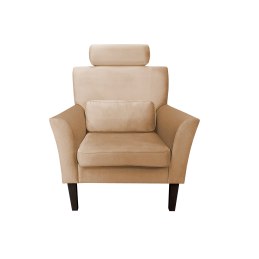 Fotel DENVER tkanina Welur noga drewniana