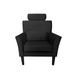 Fotel DENVER tkanina Welur noga drewniana