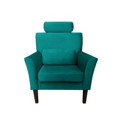 Fotel DENVER tkanina Welur noga drewniana