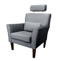 Fotel DENVER tkanina Welur noga drewniana