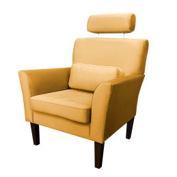 Fotel DENVER tkanina Welur noga drewniana