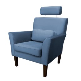 Fotel DENVER tkanina Welur noga drewniana