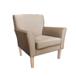 Fotel DENVER tkanina Welur noga drewniana