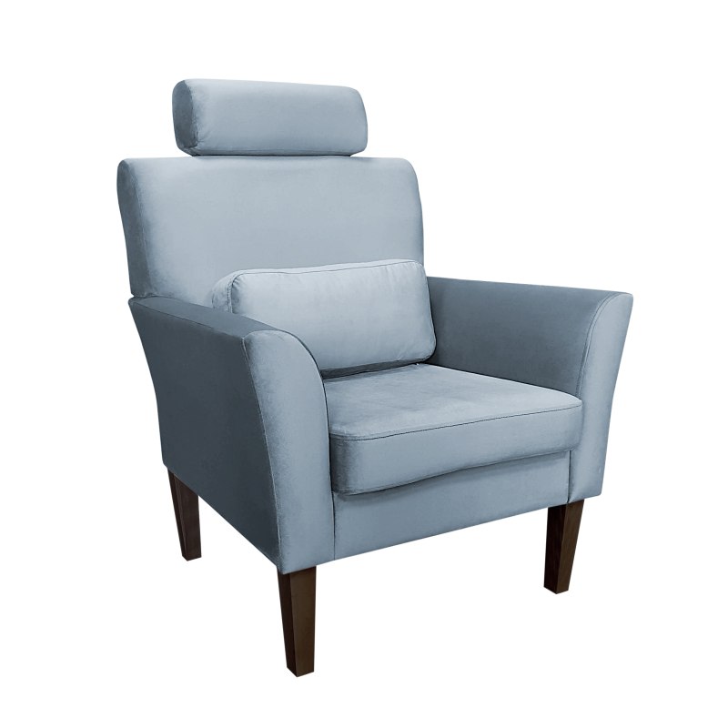 Fotel DENVER tkanina Welur noga drewniana