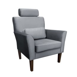 Fotel DENVER tkanina Welur noga drewniana