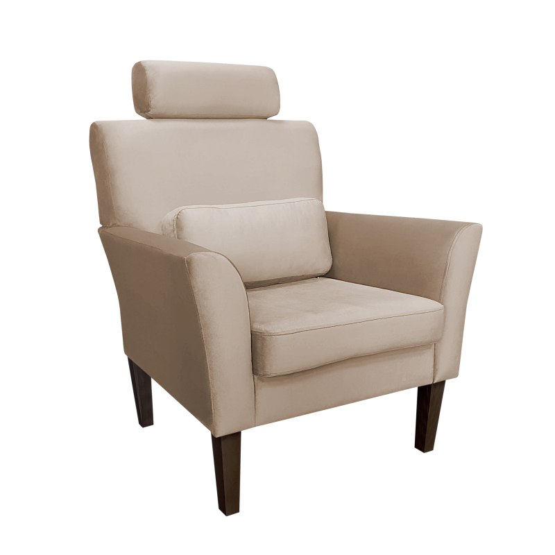 Fotel DENVER tkanina Welur noga drewniana