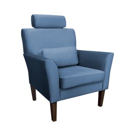 Fotel DENVER tkanina Welur noga drewniana