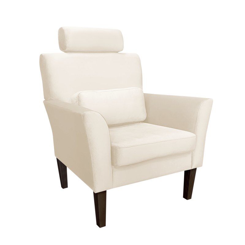 Fotel DENVER tkanina Welur noga drewniana