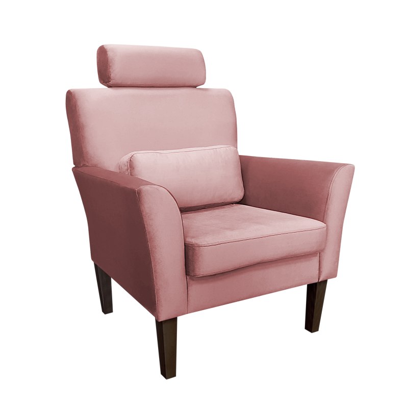 Fotel DENVER tkanina Welur noga drewniana