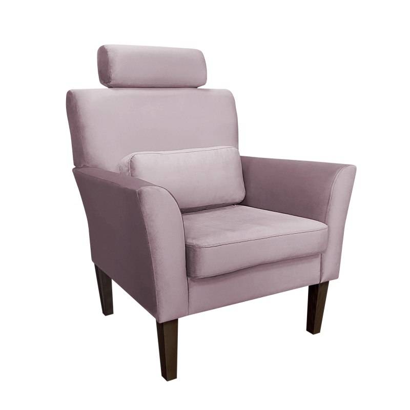 Fotel DENVER tkanina Welur noga drewniana