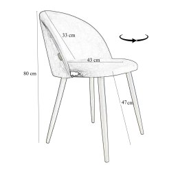 Krzesło Colin – tapicerowane, metalowe nogi