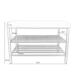 Szafka na buty SMART tkanina POSO stelaż metalowy Regał Półka