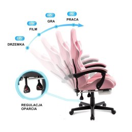 Fotel gamingowy Games z podnóżkiem i masażem