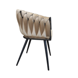 Krzesło ROSA welur plecione na czarnych nogach