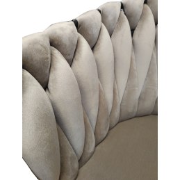 Krzesło ROSA welur plecione na czarnych nogach