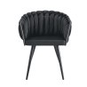 Krzesło ROSA welur plecione na czarnych nogach