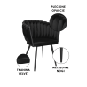 Krzesło ROSA welur plecione na czarnych nogach