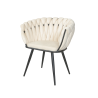 Krzesło ROSA welur plecione na czarnych nogach