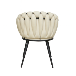 Krzesło ROSA welur plecione na czarnych nogach
