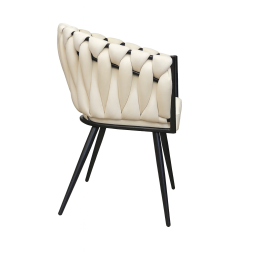 Krzesło ROSA welur plecione na czarnych nogach