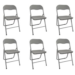 Zestaw 6 krzeseł składanych C-9281 szare