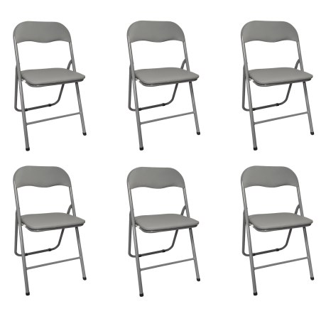 Zestaw 6 krzeseł składanych C-9281 szare