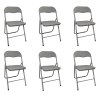 Zestaw 6 krzeseł składanych C-9281 szare