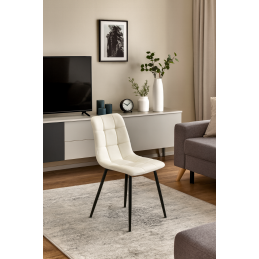 Krzesło FOX z przeszyciem tkanina Welur noga metalowa