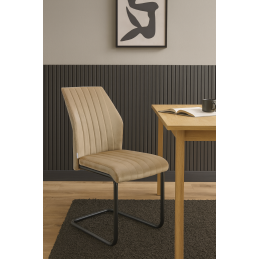 Krzesło IVO nowoczesne tkanina Welur płoza metalowa czarna