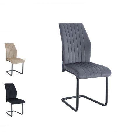 Krzesło IVO welur czarne na płozach