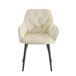 Krzesło EMMA pikowane tkanina Welur noga metalowa